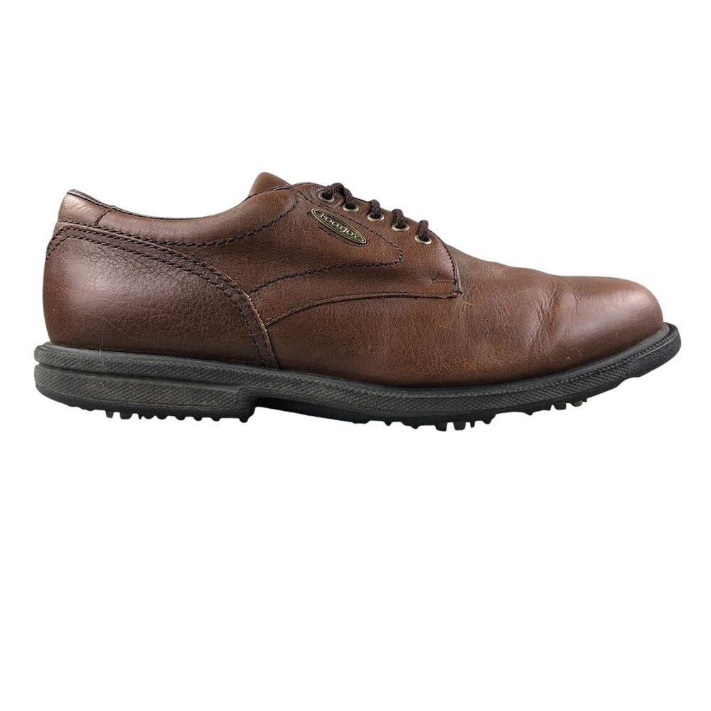 FootJoy Men's Size 10M FJ Brown Leather Comfort Soft Spike Lace-Up Golf Shoes
